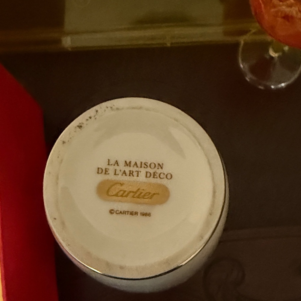 Cartier La Maison White and Gold vase